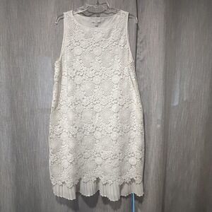 J. Jill White Lace Sleeveless Shift Dress
